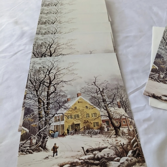 Winter In The Country - A Cold Morning Christmas Cards Set of 8 - NEW - Picture 3 of 8